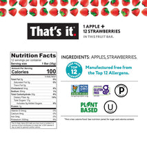 100% Natural Real Fruit Bar Variety Pack, High Fiber Vegan, Gluten Free, Non GMO, No Added Sugar, No Preservatives