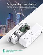 mifaso 3 sided swivel rotating plug surge protector with 6 ac multi plug wall outlets and 3 usb ports