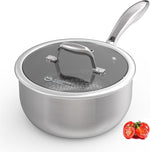 3 quart stainless steel saucepan with lid for all stovetops