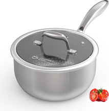3 quart stainless steel saucepan with lid for all stovetops