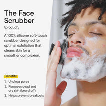 Silicone Face Scrubber for Men Facial Cleansing Brush Waterproof Black