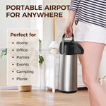 Large capacity stainless steel coffee carafe for hot drinks and tea
