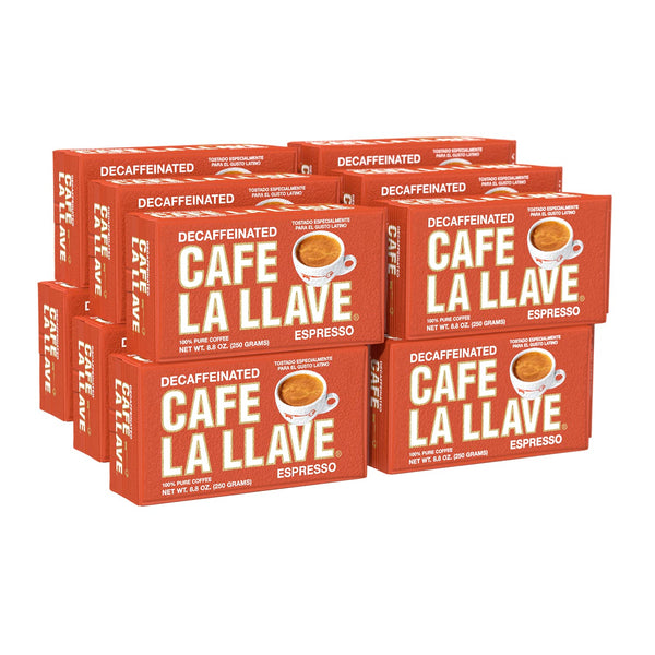 Cafe La Llave Dark Roast Espresso Coffee, 10 oz Bricks, Pack of 4, Cuban Style, Bold & Rich