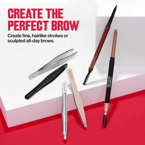Revlon Expert Slant Tweezer with High Precision and Easy Hair Removal in Stainless Steel for Women and Men