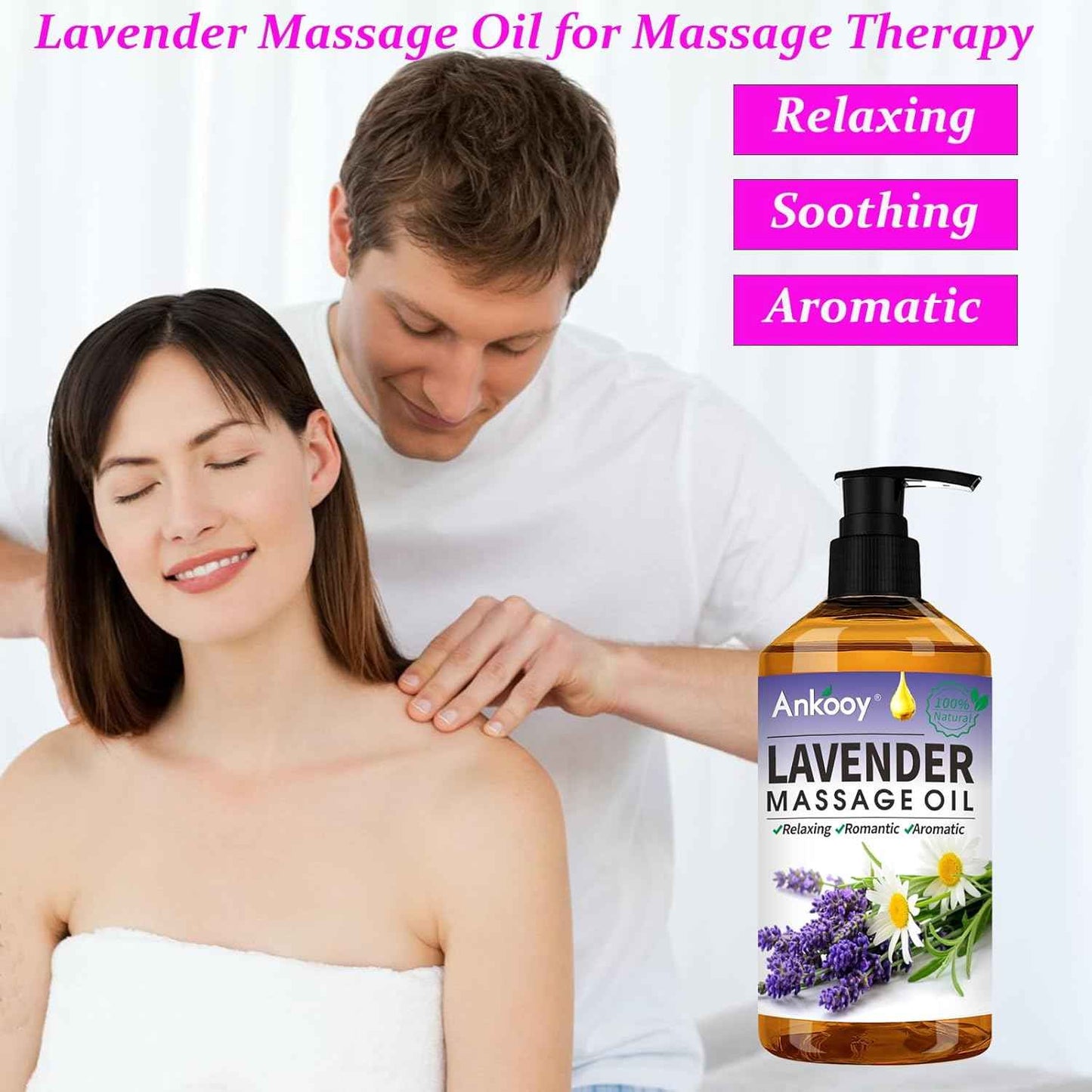 Valentines Day Gifts for Him & Her-3 Pack Massage Oil for Massage Therapy,Sore Muscle Arnica Oil & Relaxing Lavender Oil & Ginger Oil Lymphatic Drainage & Massage Ball,Valentines Gifts for Men Women
