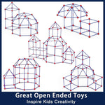 OleFun 180 Pack Fort Building Kits for Kids 4, 5, 6, 7, 8+ Year Old Boys & Girls, Creative STEM Building Toys for DIY Castles, Tunnels, Play Tent, Ideal Gifts for Aged 5-8