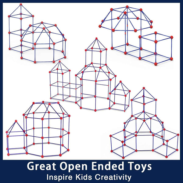 OleFun 180 Pack Fort Building Kits for Kids 4, 5, 6, 7, 8+ Year Old Boys & Girls, Creative STEM Building Toys for DIY Castles, Tunnels, Play Tent, Ideal Gifts for Aged 5-8
