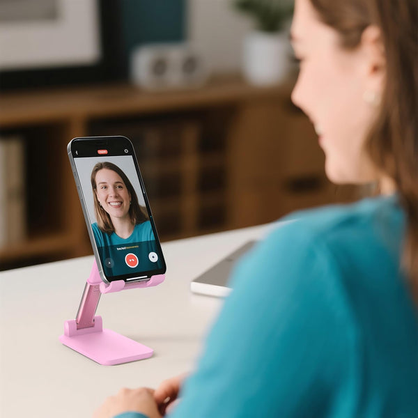 Adjustable Cell Phone Stand for Desk, Foldable and Portable, Compatible with All Mobile Phones and 4-8 Inch Devices