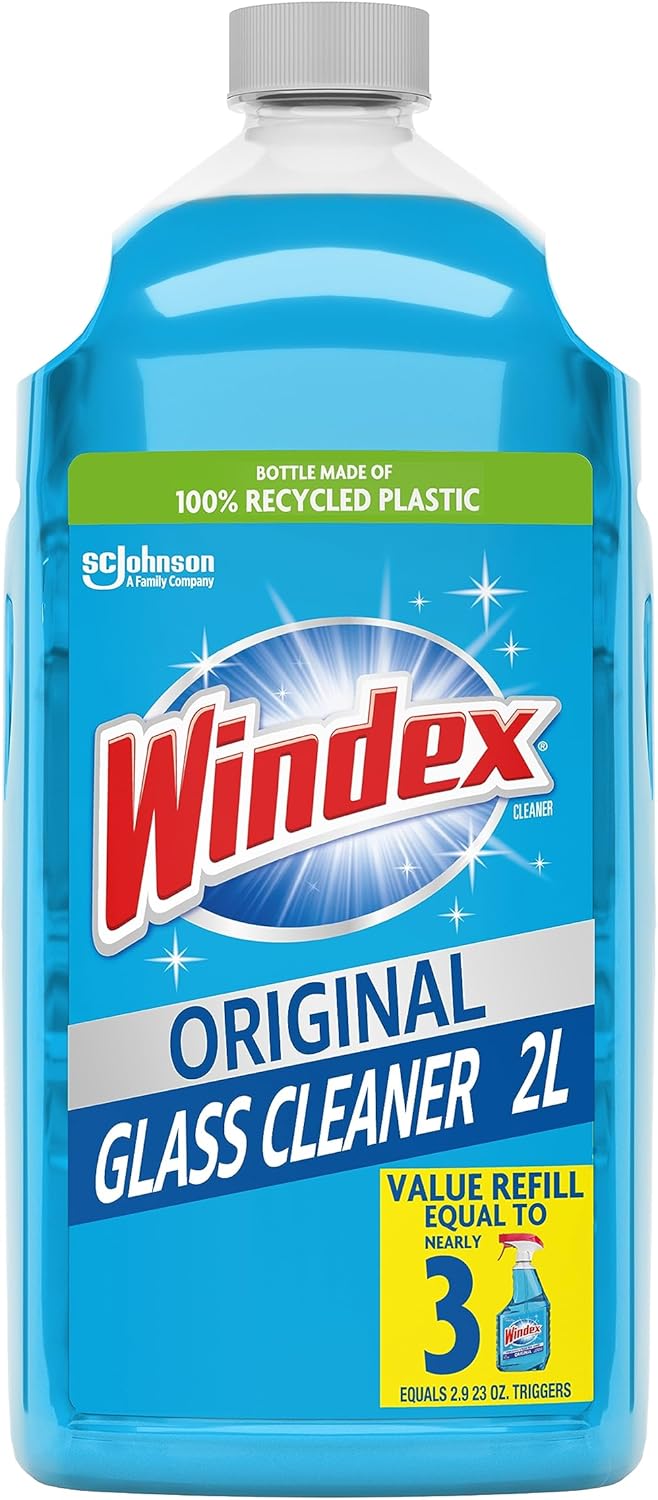 Windex Glass and Window Cleaner Spray Bottle, Packaging Designed to Prevent Leakage and Breaking, Surface Cleaning Spray, Original Blue Scent, 23 Fl Oz