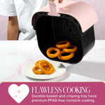 Paris Hilton 6-Quart Air Fryer, Nonstick Basket Made Without PFAS, Touchscreen, 8-in-1 (Fry, Roast, Broil, Bake, Reheat, Keep Warm, Pizza, Dehydrate), Dishwasher Safe Basket and Crisping Tray, Pink