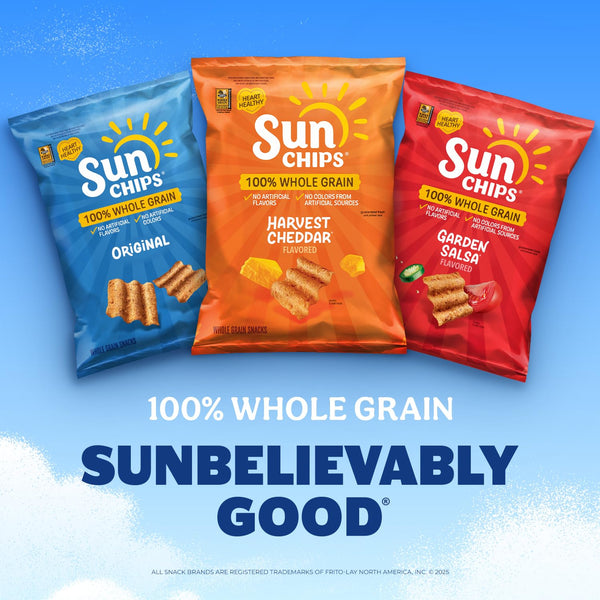 SunChips 100% Whole Grain Chips Variety Pack 40 1 oz Bags