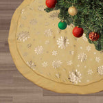 Flash World 48 Inch Large Christmas Tree Skirt Xmas Soft Cover Mat Decor Snowflake Collar Farmhouse Tree Skirt for Holiday Ornaments Party Home Indoor Decorations (Red, 48INCH)