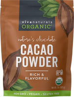 Organic Unsweetened Cacao Powder 1 lb (454 g) Rich Dark Chocolate Flavor Vegan Keto Paleo Non-Gmo Gluten-Free