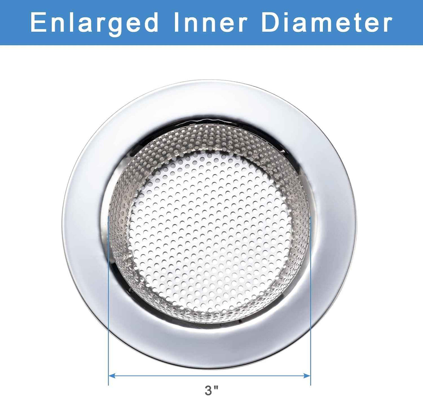 2 Pcs Sink Strainer for Most Kitchen Sink Drain Basket, Upgraded Double-Layer Safe Design Kitchen Sink Strainer (Outer Diameter 4.5 Inch)