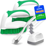 Holikme 7 Pack Deep Cleaning Brush Set with Scraper Tip for Pool Walls, Bathroom, Grout, Floor, Tub, Shower, and Kitchen Surface