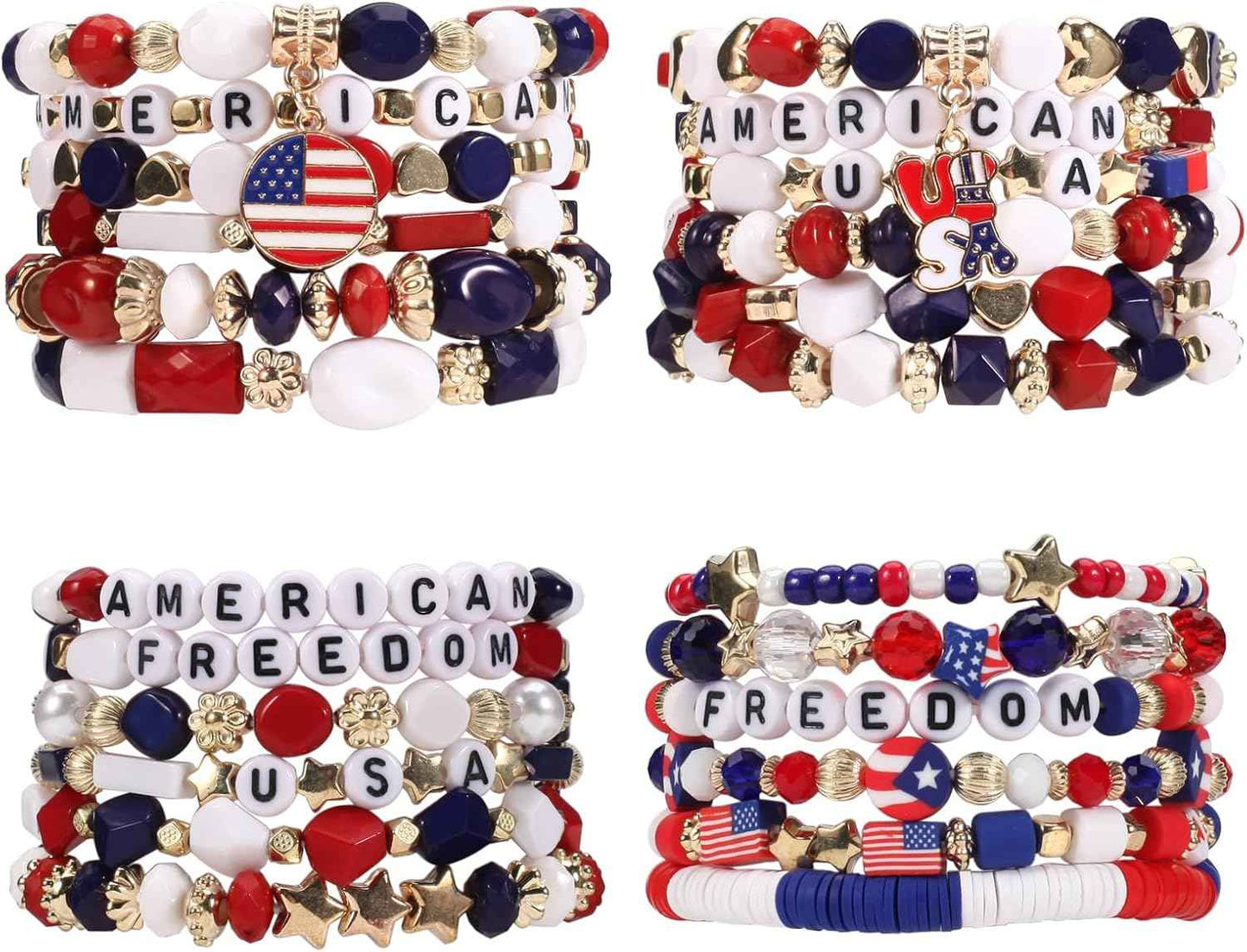 Twinfree Bohemian Bracelets for Women Stretch Multilayer Colorful Beads Bracelet with Charm Jewelry