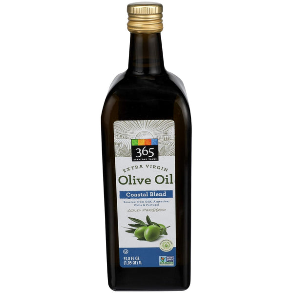365 by Whole Foods Market, Extra Virgin Mediterranean Olive Oil, 33.8 Fl Oz for cooking, baking, and dressings