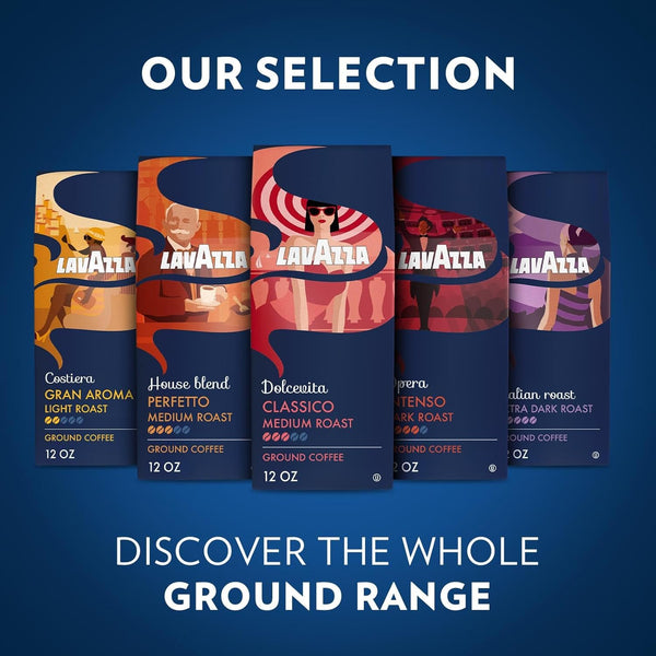 Lavazza Costiera Gran Aroma Light Roast Ground Coffee 12oz Bag, Smooth Aromatic Taste, 100% Arabica, Drip Brewer
