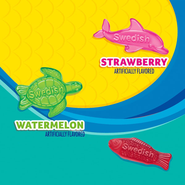Bulk Swedish Fish and Friends Soft & Chewy Gummy Candy, 12-3.59 oz Bags