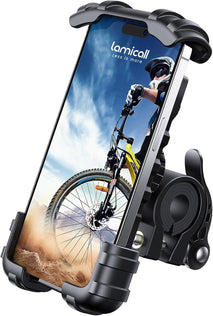 Lamicall Bike Phone Holder, Motorcycle Mount - Motorcycle Phone Holder, Handlebar Cell Phone Clamp, E-Bike Scooter Phone Clip for iPhone 17 Air Pro Max, 16 15 Plus, S20, 4.7 to 6.8" Smartphones