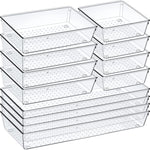 Clear Drawer Organizer Set for Kitchen and Office Storage