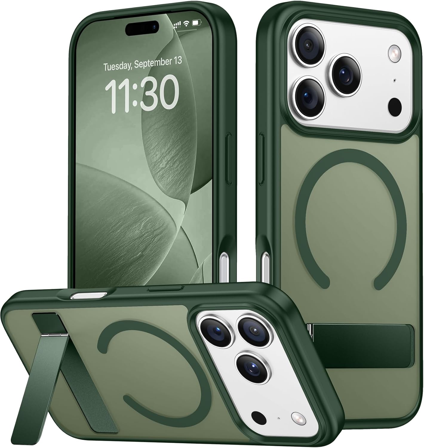 SPIDERCASE Magnetic for iPhone 17 Pro Max Case,with [3 Stand Ways] [Military Grade Drop Protection] with Invisible Stand Shockproof Slim Case for iPhone 17 Pro Max 6.9",Clear