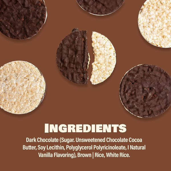 Dark Chocolate Rice Cakes, Kosher Certified, Dairy Free, Gluten Free Snack Pack Of 3