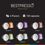 Bestpresso Coffee Pods for Nespresso Original Machine Variety Pack