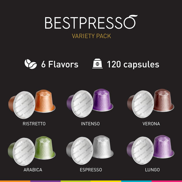 Bestpresso Coffee Pods for Nespresso Original Machine Variety Pack