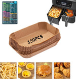 Air Fryer Disposable Paper Liner, 100PCS Food Grade Parchment Liners for Ninja DZ201, Air Fryer Accessories Baking Paper (9 * 6,Thicken Natural)