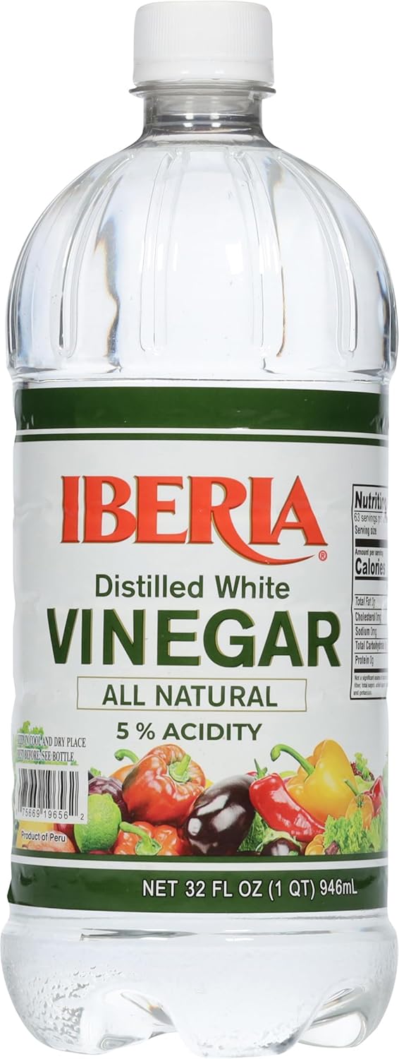Iberia 1 Gallon All Natural Distilled White Vinegar, 5% Acidity for Cooking and Cleaning