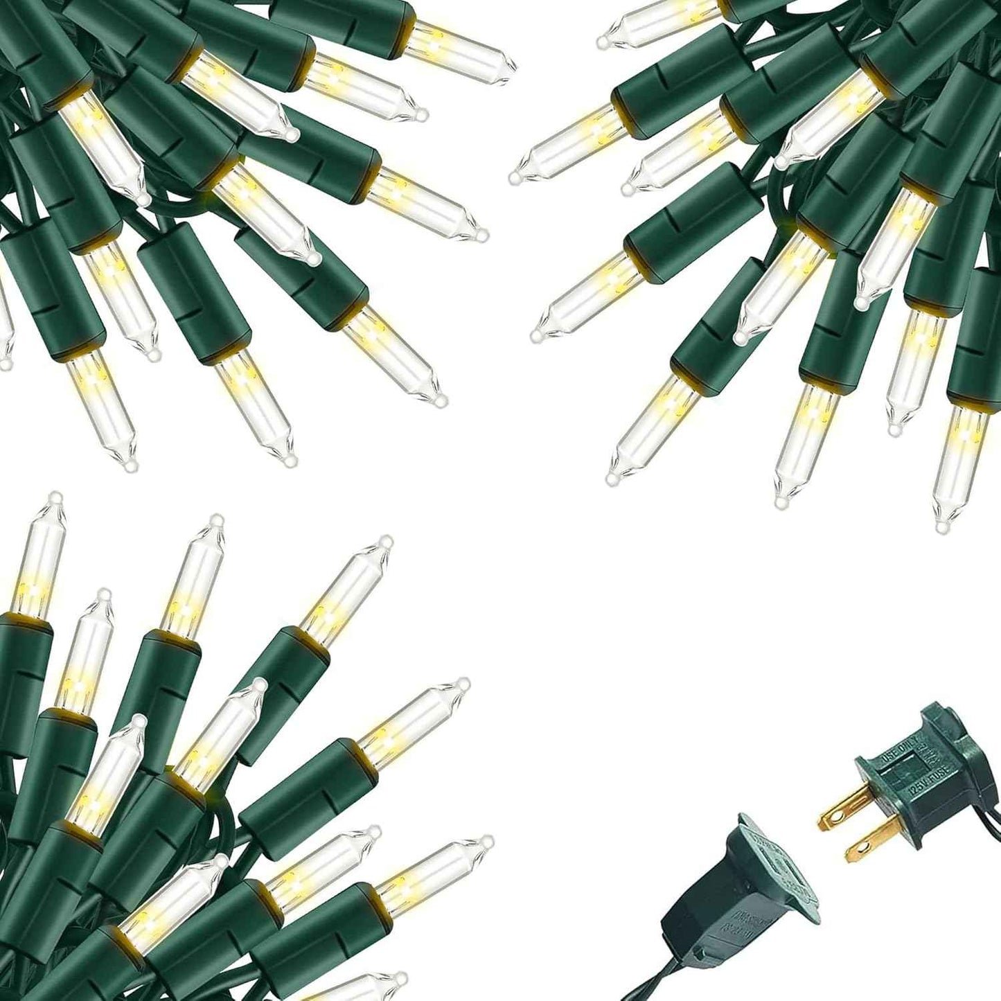 TW SHINE Warm White Christmas Lights Outdoor, 20FT 100 Count Incandescent Christmas Light Indoor, Waterproof Christmas Tree String Lights for Xmas Decorations