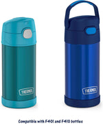 THERMOS FUNtainer 12 Oz Insulated Kids Water Bottle Replacement Straws, 4-Pack - Soft Silicone and Hard Straw Stems