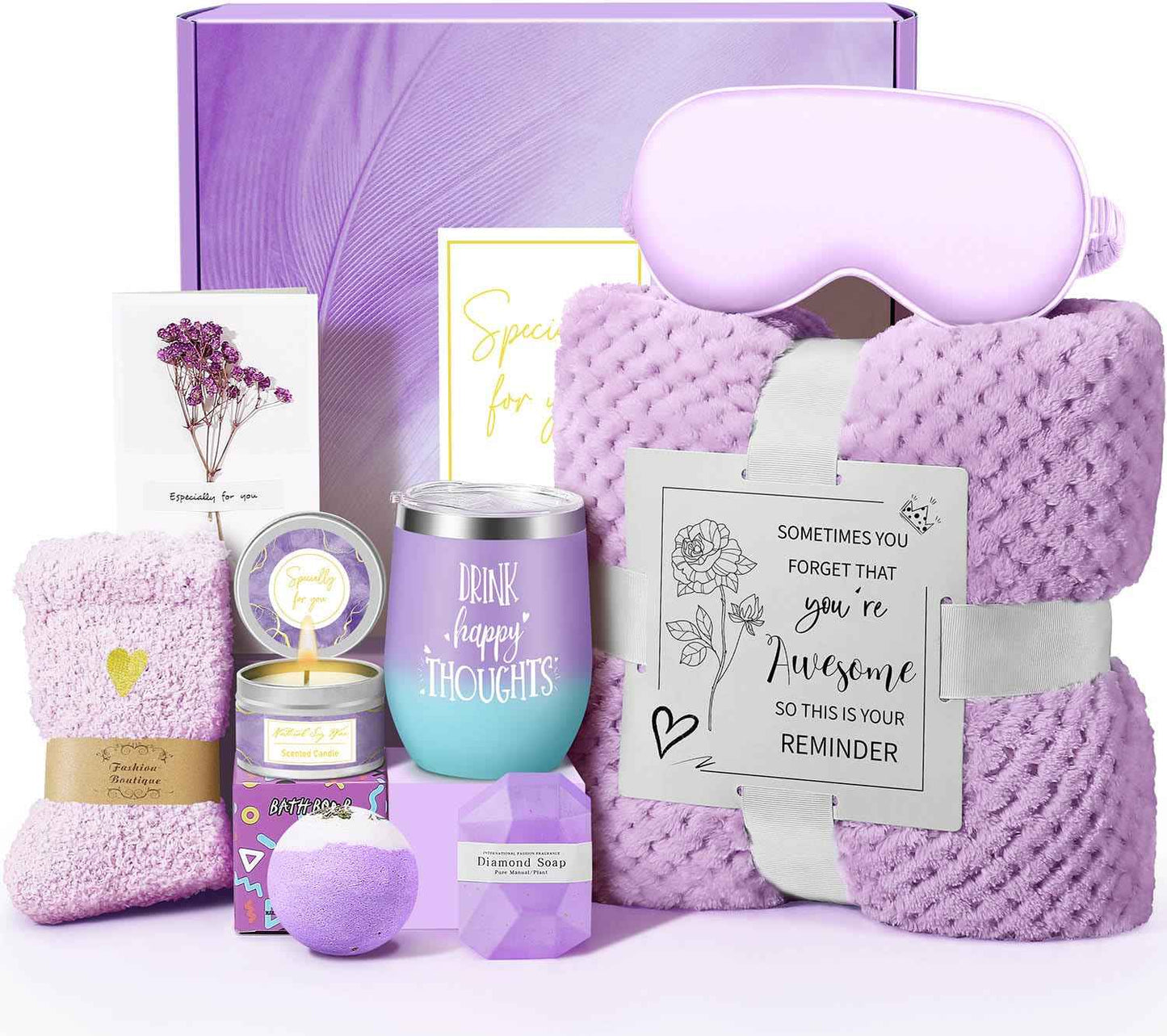 Valentines Day Gifts for Her Women Daughter Girlfriend Wife, Happy Birthday Gifts for Women Mom Her Friend Sister Wife Grandma, Self Care Gift Get Well Relaxing Spa Galentines Day Gift Basket Set