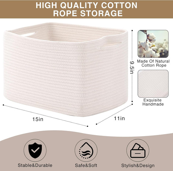 Storage Baskets for Organizing Shelves and Baby Nursery