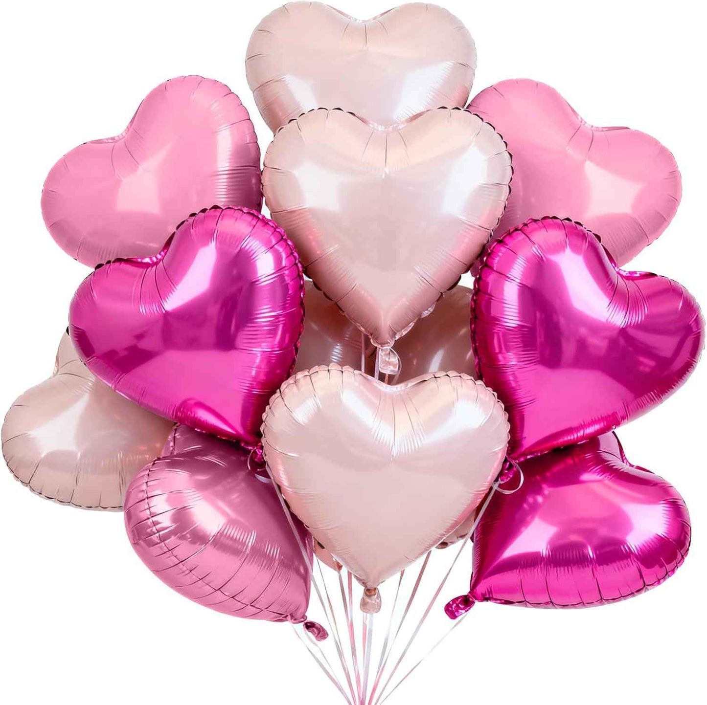 TONIFUL 30Pcs 18 Inch Red Heart Balloons Valentine’s Day Heart Shape Foil Mylar Balloons Decoration for Romantic Valentine's Day Wedding Bridal Shower Anniversary Engagement Party Supplies