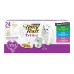 purina fancy feast petites gravy gourmet wet cat food variety pack, 2.8 oz break-apart tubs, 24 servings