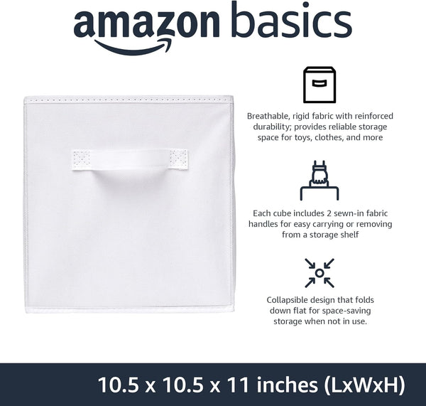 Amazon Basics Collapsible Fabric Storage Cubes Organizer with Handles