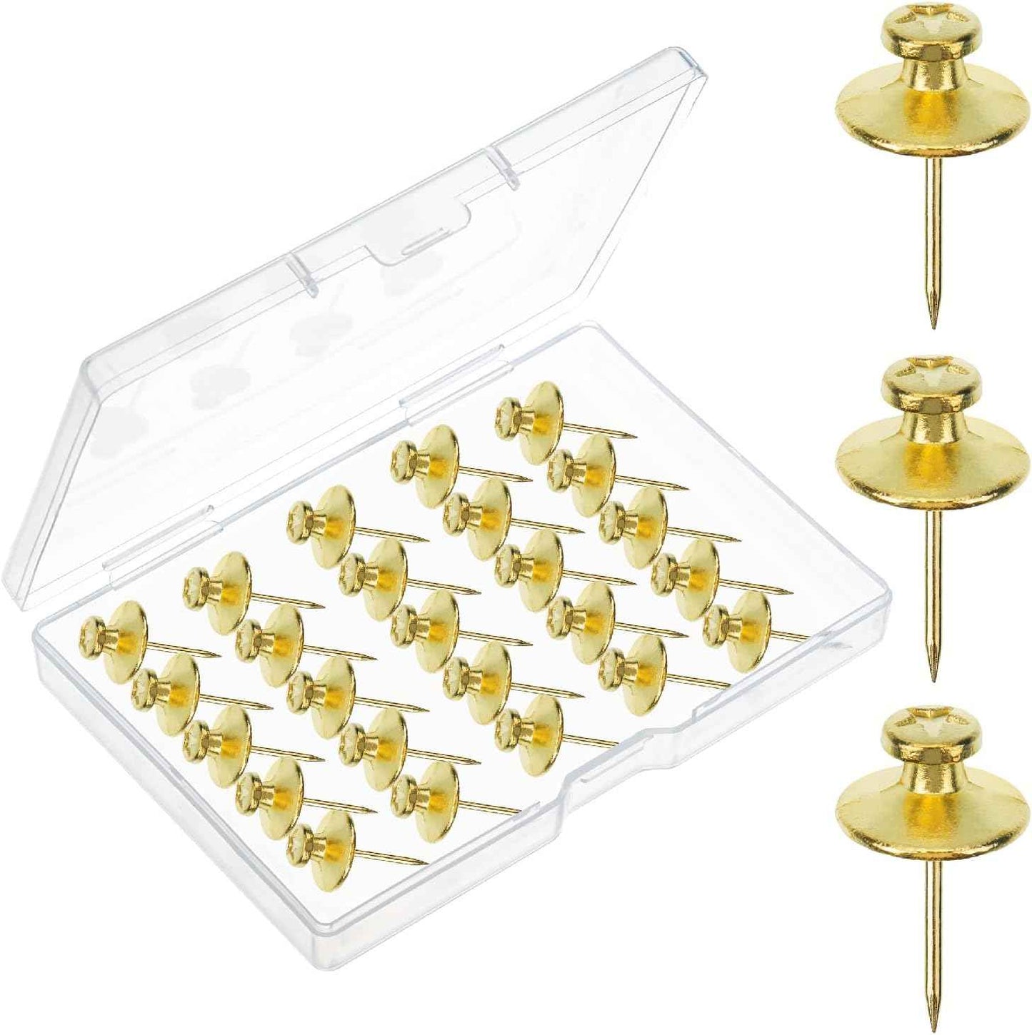 Mr. Pen- Double Headed Picture Hanging Nails, 50 Pack, Black, Push Pins for Wall