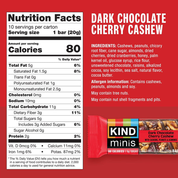 KIND Mini Snack Bars Variety Pack, 30 Count, Gluten Free, Low Sugar, Low Calorie