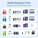 Cruise Essentials 2026 4 in 1 Multi Charging Cable [2Pack 5FT], Tangle Free USB C Car Charger Cable, Nylon Braided Charging Cords for Multiple Devices, Travel Essentials Car Accessories