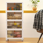 4 Tier Plastic Storage Bins with Lid for Living Room Office Dorm