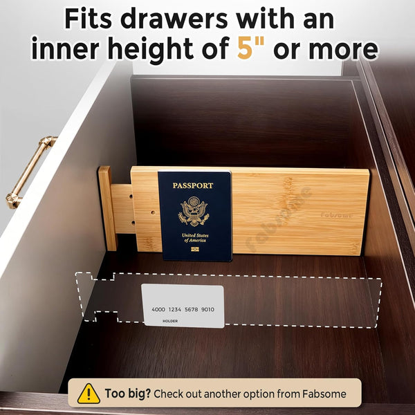 Adjustable bamboo drawer dividers for dresser organization