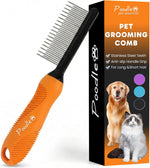 poodle-dematting-fur-rake-comb-brush-for-dogs-and-cats-with-long-2.5inch-steel-safety-blades