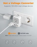 2 Pack European Travel Plug Adapter, TESSAN Europe Power Converter 4 Outlets 3 USB(1 USB C PD 20W), Type C International Adaptor to Italy Spain France Portugal Iceland Germany, EU Travel Essentials