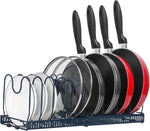 Pot Rack Organizer -Expandable Pot and Pan Organizer for Cabinet,Pot Lid Organizer Holder with 10 Adjustable Compartment for Kitchen Cabinet Cookware Baking Frying Rack,Bronze