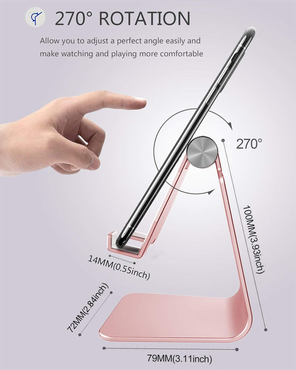 Adjustable Aluminum Phone Stand for Mobile Phones and E-Readers