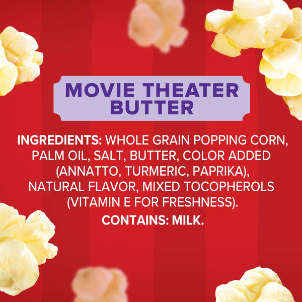 Orville Redenbacher's Microwave Popcorn, Movie Theater Butter Flavor, 3g Fiber, 24-Count