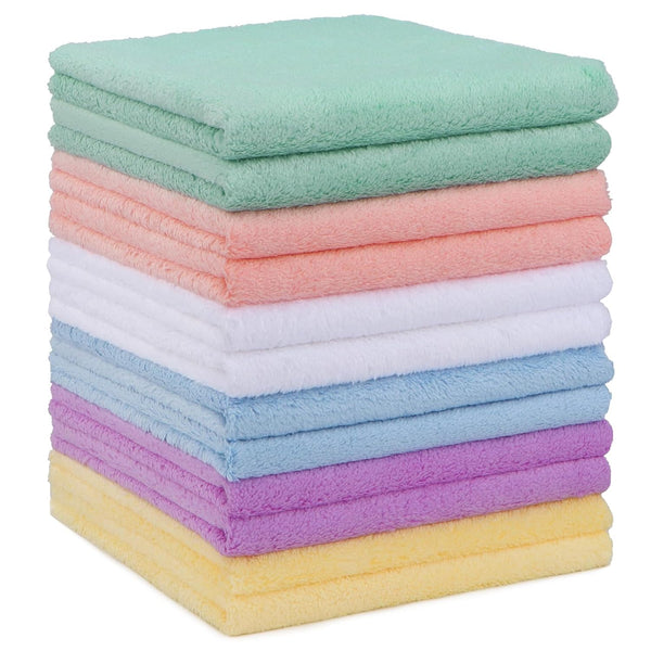 homexcel microfiber coral fleece baby washcloths 24 pack 7x9 inch