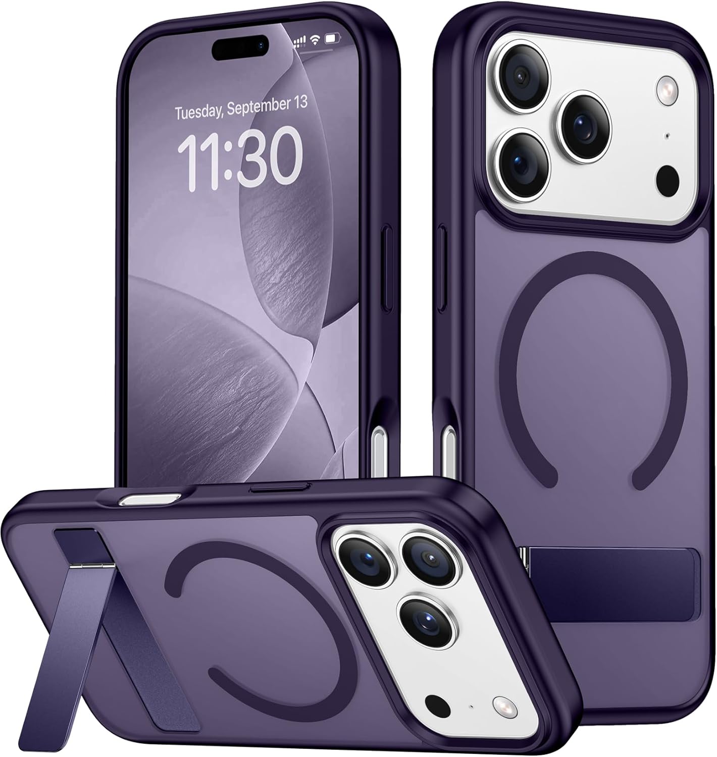 SPIDERCASE Magnetic for iPhone 17 Pro Max Case,with [3 Stand Ways] [Military Grade Drop Protection] with Invisible Stand Shockproof Slim Case for iPhone 17 Pro Max 6.9",Clear